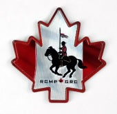Magnet Horse and Rider on Maple Leaf red