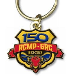 150 Years Keychain Gold Badge Design