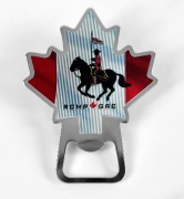 Bottle opener Magnet Horse and Rider on Maple Leaf