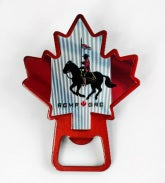 Bottle opener Magnet Horse and Rider on RED Maple Leaf