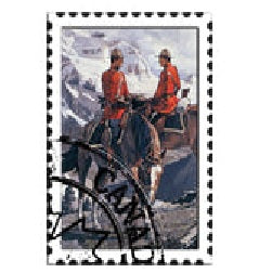 Metal Sign Stamp Mounties in the Rockies