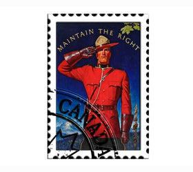 Metal Sign Stamp Mountie Salute