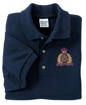 Golf Polo Shirt Pique Navy with Embroidered Crest