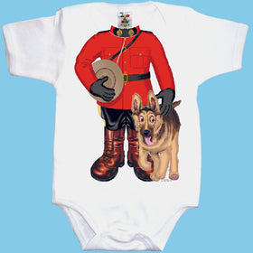 Onesie RCMP Mountie with Dog Infant