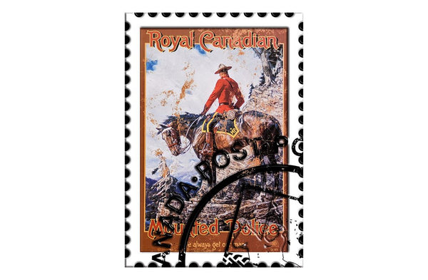 Metal Sign Stamp Mountie Rider