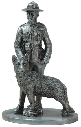 Pewter RCMP Mountie Officer and his Dog