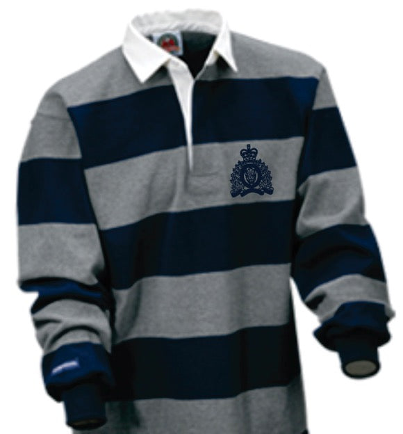 Rugby Shirt Embroidered RCMP Crest Navy-Grey
