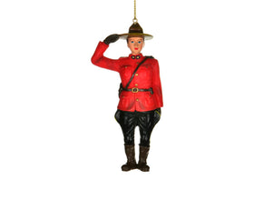 Mountie Saluting Ornament Female