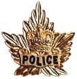 Gold Police Pin on Maple Leaf