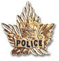 Gold Police Pin on Maple Leaf